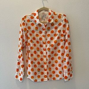 J. Crew Perfect Shirt in Tangerine Citrus, Sz 6